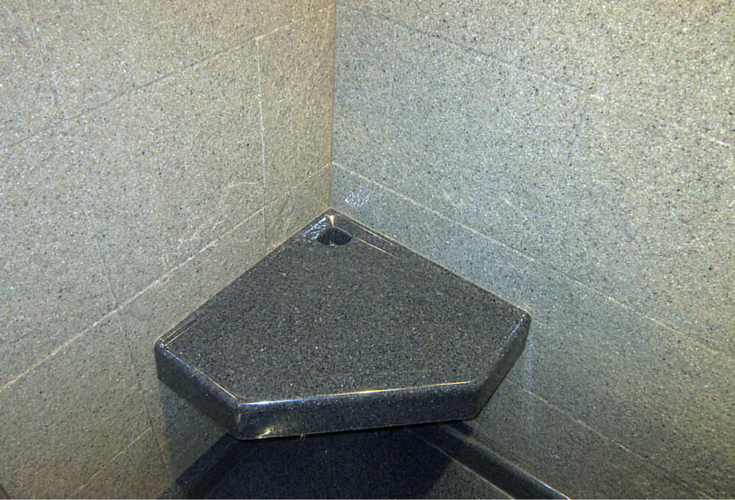 Corner seat made of stone solid surface 