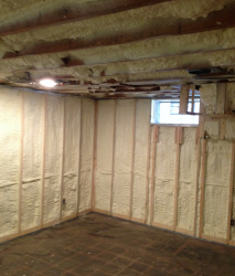 spray foam wall and ceiling insulation in a home in university heights ohio 