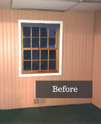 An existing double hung window to be replaced in University Heights for a Sliding Glass Door 