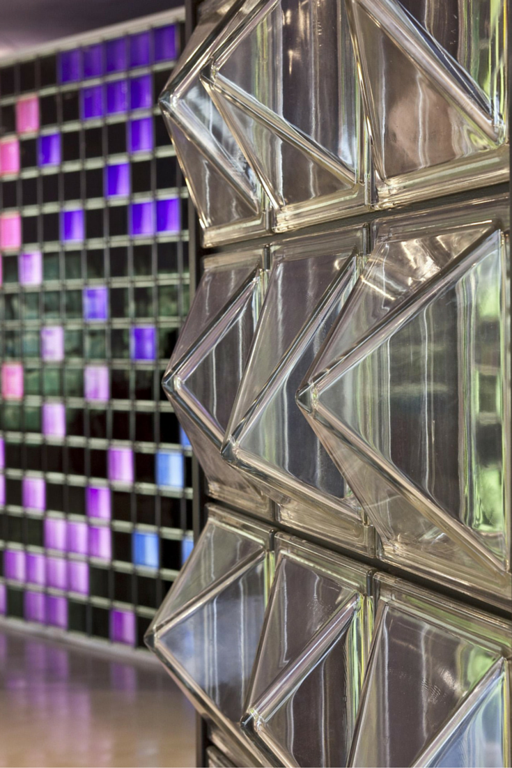 Contemporary And Colored Glass Block Designs For Walls And Windows