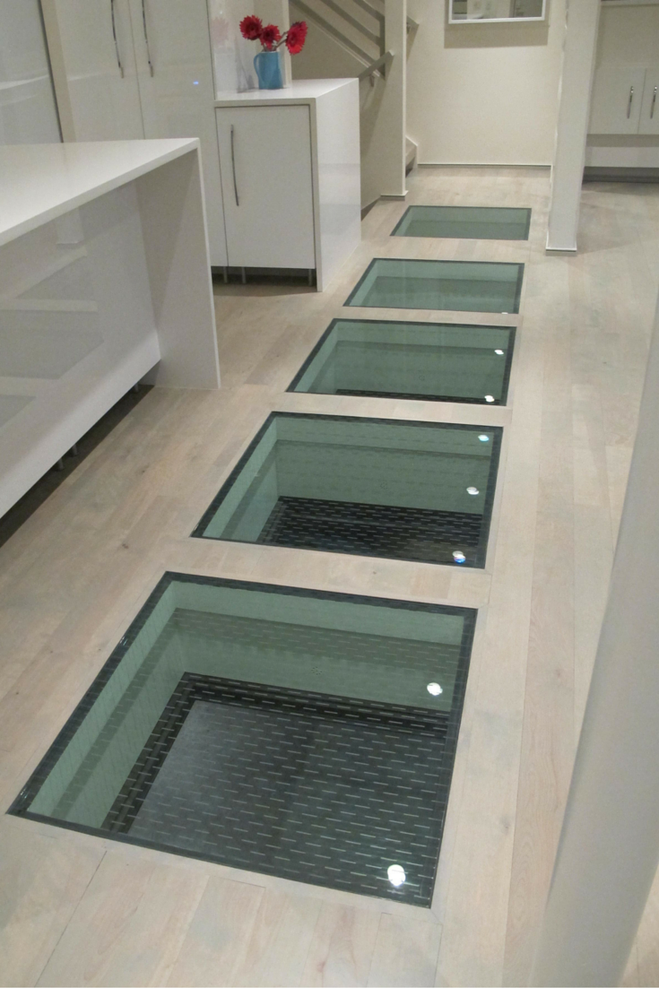 Standard laminated glass flooring system in an upscale home in St. Louis Missouri 