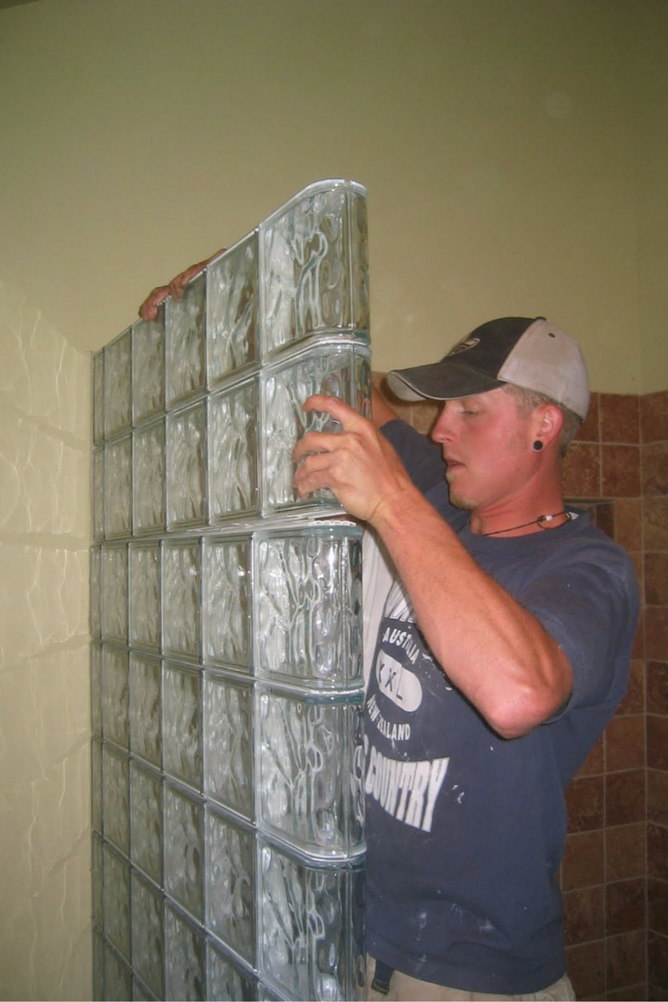 Premade glass block shower wall sections for easy installation | Innovate Building Solutions 