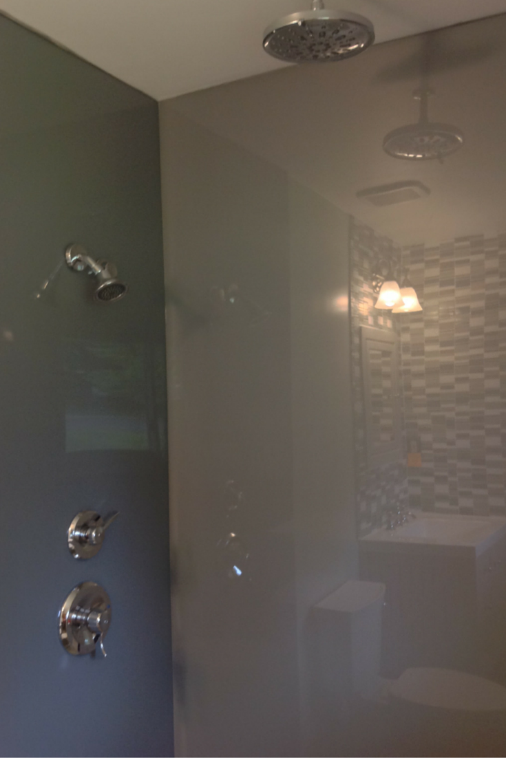 grey colored high gloss shower wall surround panels in columbus ohio 