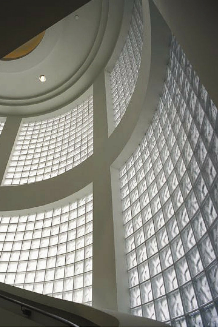 Pittsburgh Corning curved glass block wall in a luxury home. This article about Pittsburgh Corning not making glass blocks was a top 10 blog post from the Innovate Building Solutions remodeling blog. 