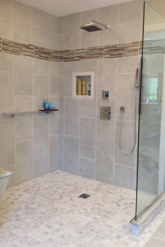 How to remodel an odd shaped custom shower stall