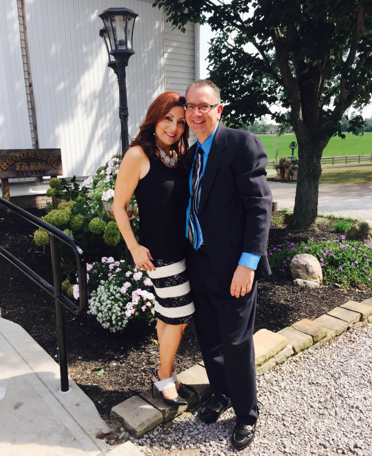 Rose and Mike Foti at a wedding