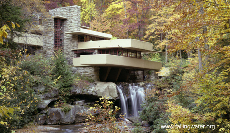 Falling water mid-century modern home in Farmington PA