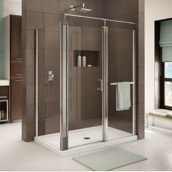 Large format 24 x 12 ceramic tiles in a shower for low maintenance | Innovate Building Solutions