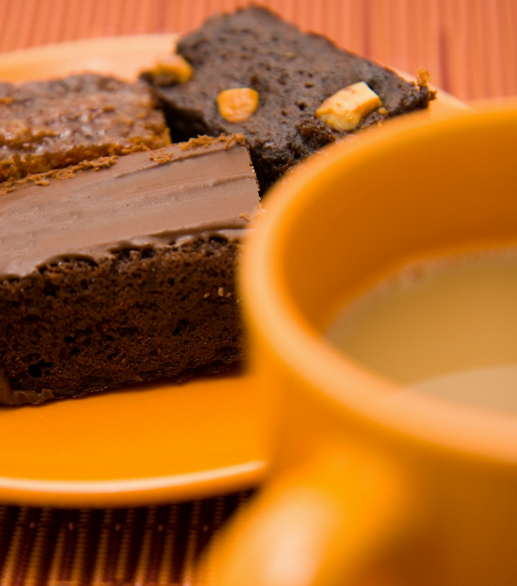 A fresh cup of coffee and brownies are the perfect way to get more out of your shower remodeling contractor | Innovate Building Solutions 