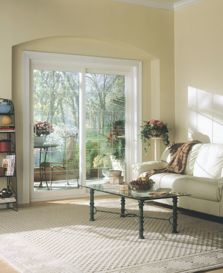 This vinyl sliding patio door is easy to open and has a screen to get nice breezes in the spring and fall | Innovate Building Solutions Cleveland and Columbus Ohio 