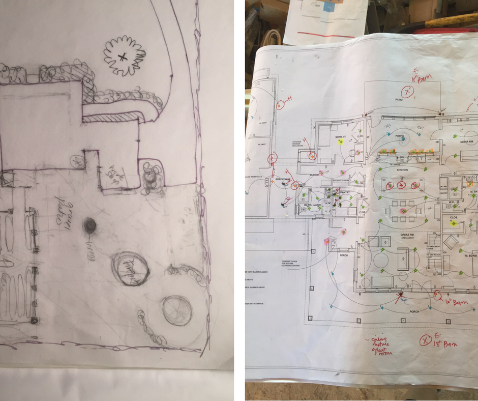 Design plans and sketches are critical in the custom home building process. See how this sustainable, energy efficient modern farmhouse evolved into a finished project. | Innovate Building Solutions