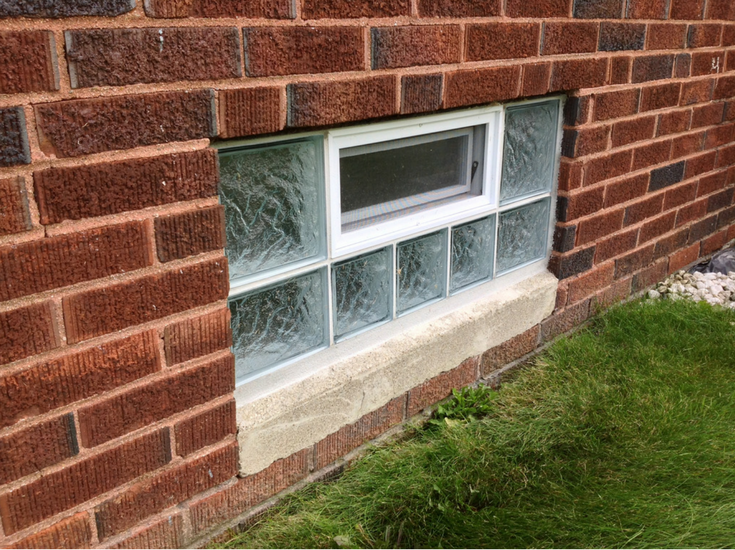 Protect all glass block basement window for lower heating bills and improved privacy and security | Innovate Building Solutions 