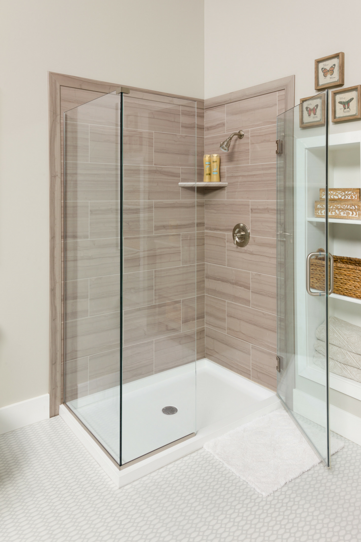 Decorative faux tile looking shower surround panels | Innovate Building Solutions