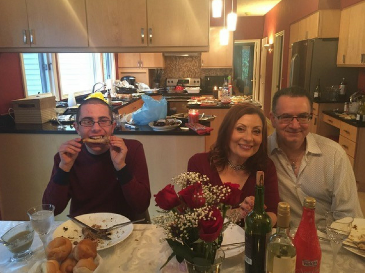 Rose and Mike Foti enjoying Thanksgiving dinner