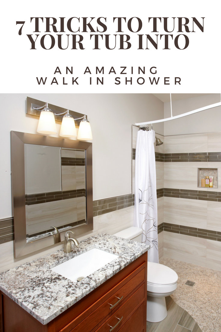 7 Tricks to Turn Your Tub Into a Walk In Shower | Innovate Building Solutions #Tub #WalkInShower #Remodeling #Bathroom