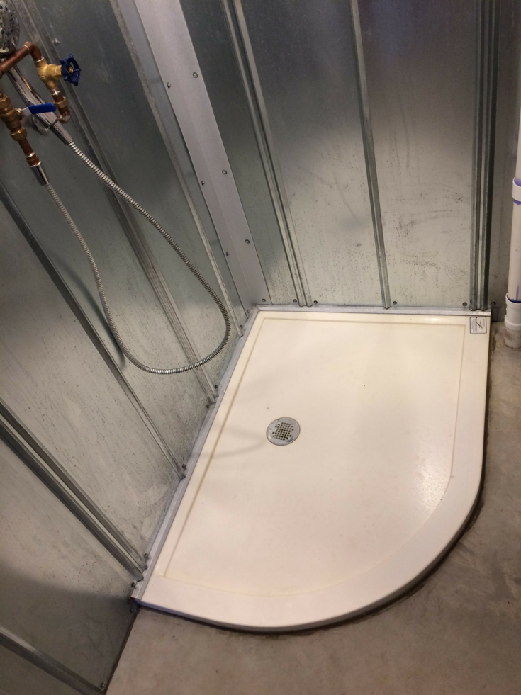 Custom Solid Surface Shower Pan | Innovate Building Solutions #CustomShowerBase #CustomBase #ShowerPan #BathroomShowerBase
