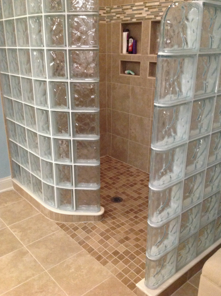 How to Design and Build a Glass Block Shower Wall and Base System ...