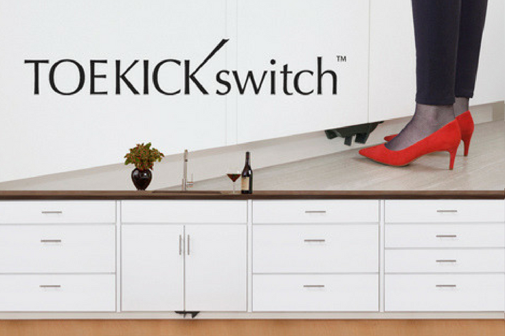 Toe kick switch invention at International Builders Show