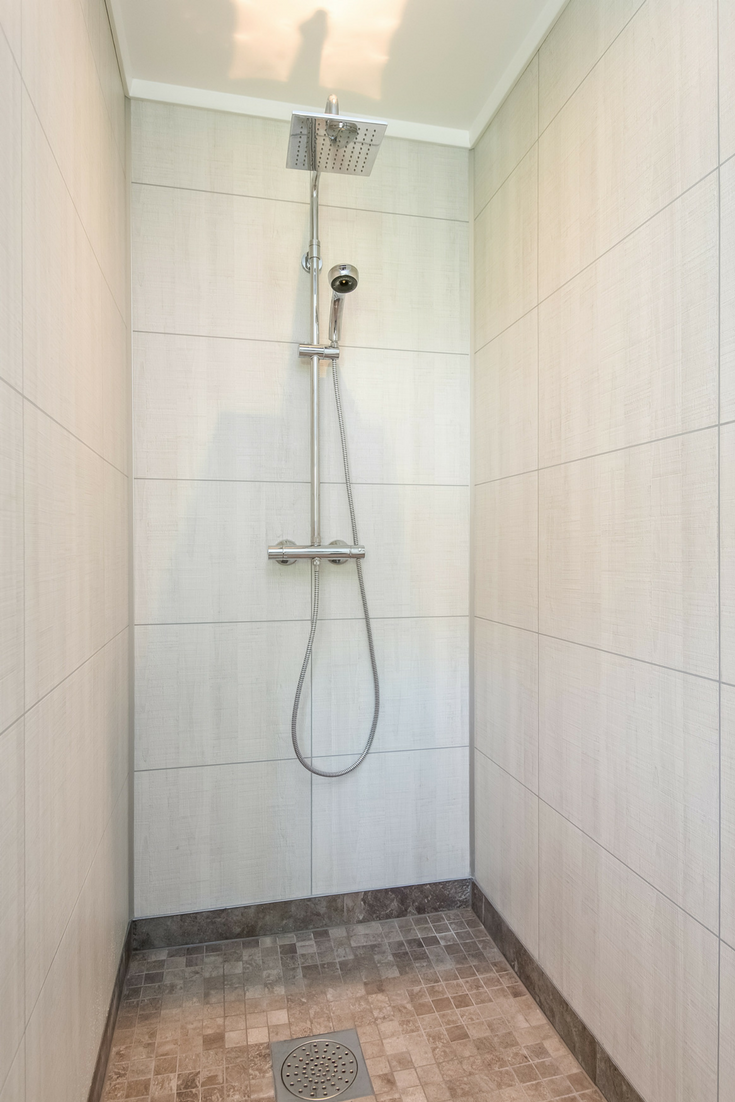 Laminate Shower Wall Panels | Innovate Building Solutions | #ShowerPanels #TinyShower #BathroomRemodel