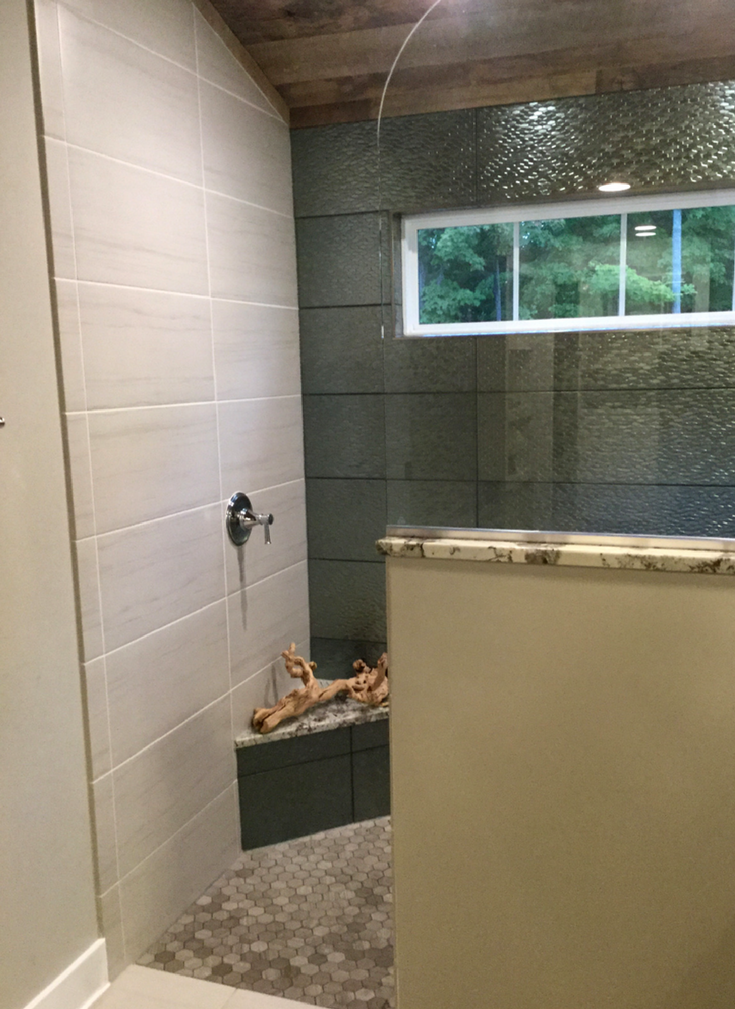 Transom Window for Bathroom Shower | Innovate Building Solutions | #ClevelandRomedling #TransomWindows #ShowerWindows