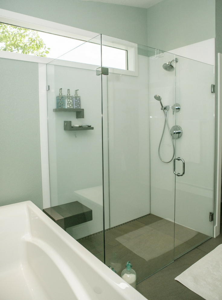 A Shower Door Over Curtain, Shower Curtain Or Glass Enclosure