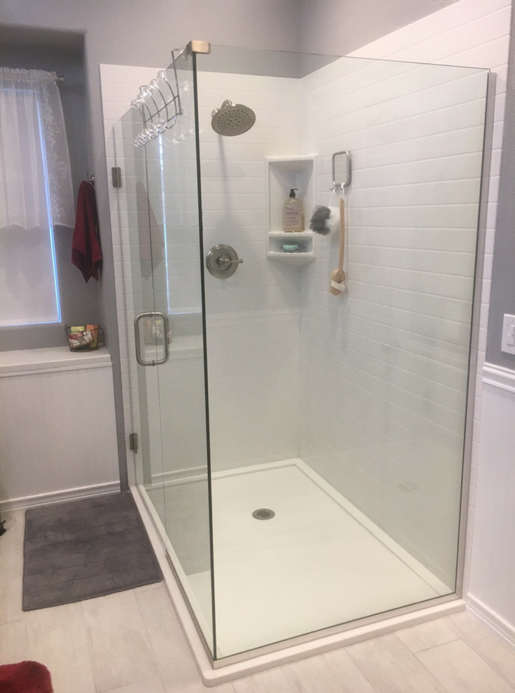 Low profile shower pan | Innovate Building Solutions | #ShowerPan #LowProfileBase #ShowerRemodel