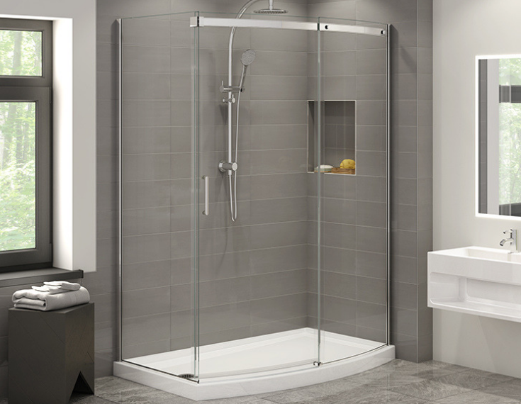 Curved Bent Glass Shower Enclosures Cost Effective