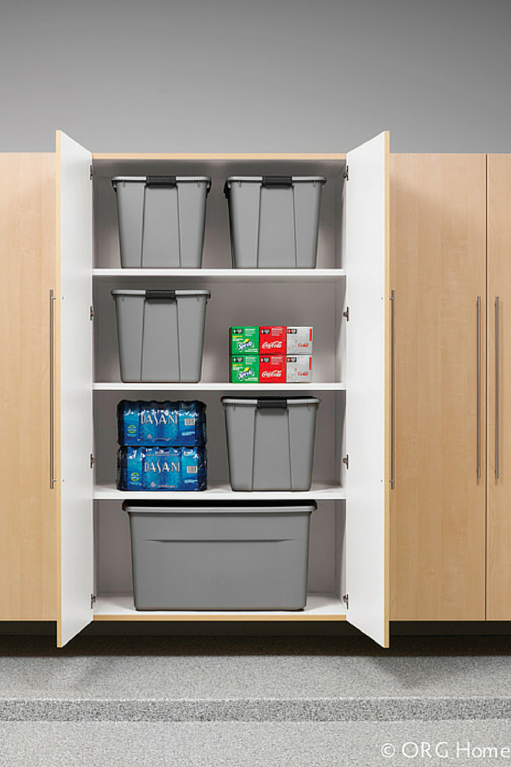 Garage cabinetry for basement storage | Innovate Home Org | Innovate Building Solutions | #HomeOrganization #GarageCabinetry #StorageUnits 