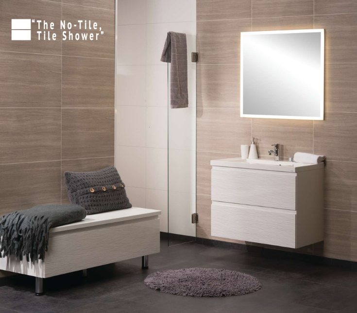 No Tile Tile Wall Contemporary Shower & Bathroom Wall Panels | Innovate Building Solutions | #NoTile #TileShower #ContemporaryBathroom