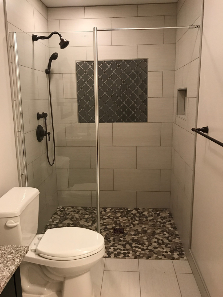Open concept wet room style bathroom | Innovate Building Solutions | #WetRoom #RollinShower #ShowerRemodel