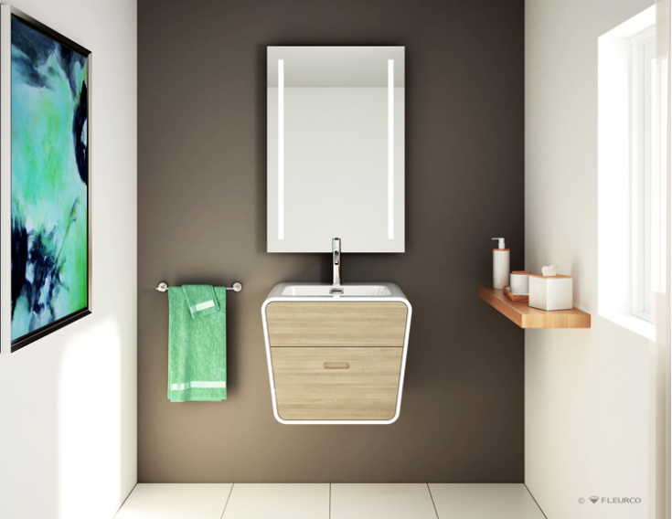Wall hung vanity in a modern bathroom | Innovate Building Solutions | #WallHungVanity #BathroomRemodeling #Vanity #CounterTop