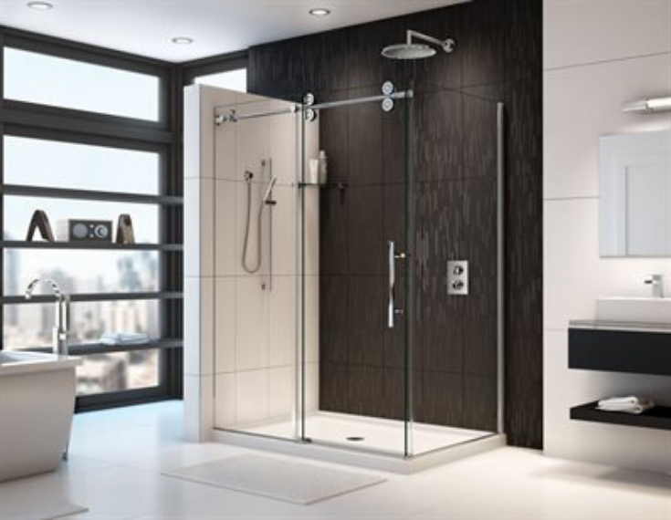 Contemporary acrylic shower pan | Innovate Building Solutions | #ContemporaryShower #AcyrlicShowerBase #BathroomShowerBase