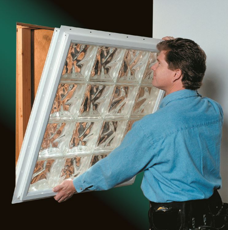 Installating a vinyl framed glass block window | Innovate Building Solutions | #InstallglassBlock #Vinylwrapglassblock #VinylWrapFrame #GlassBlock