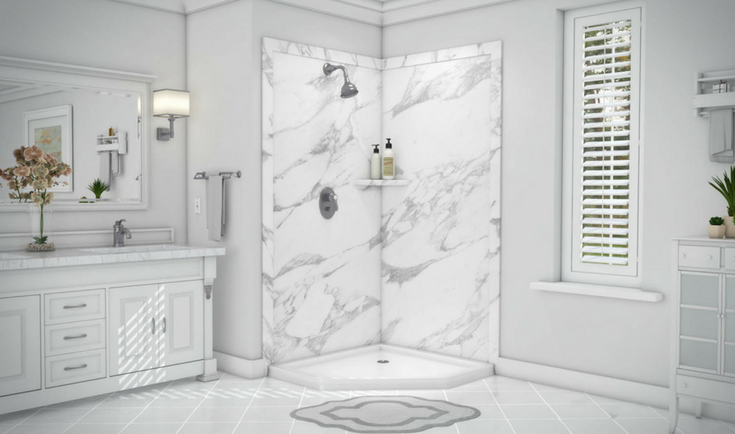PVC Back Composite DIY Shower Panels Install | Innovate Building Solutions | #PVCPanels #ShowerWallPanels #DIYShowerRemoodel #BathroomWallPanels