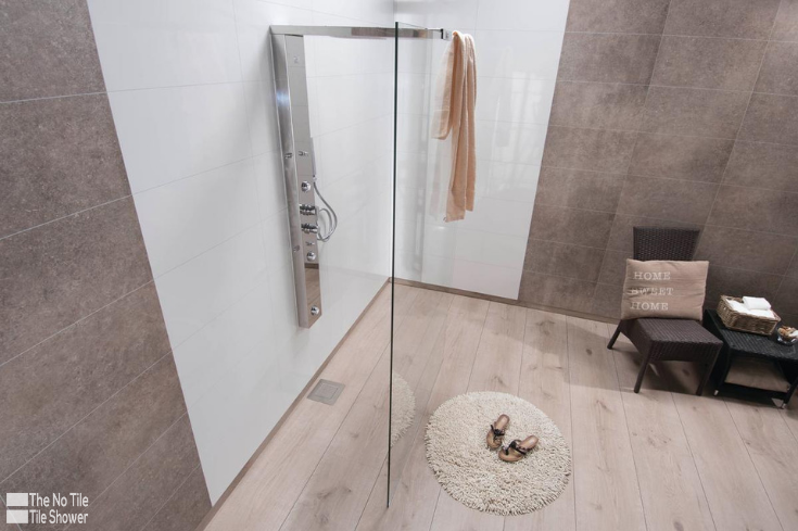 No tile tile shower laminate shower wall panels | Innovate Building Solutions | #NoTile #NoGrout #GroutJoints #BathroomRemodeling