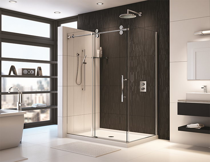 60 x 36 side entry Flexpan acrylic shower pan | Innovate Building Solutions | #AcrylicPan #ShowerPan #BathroomShowerPan