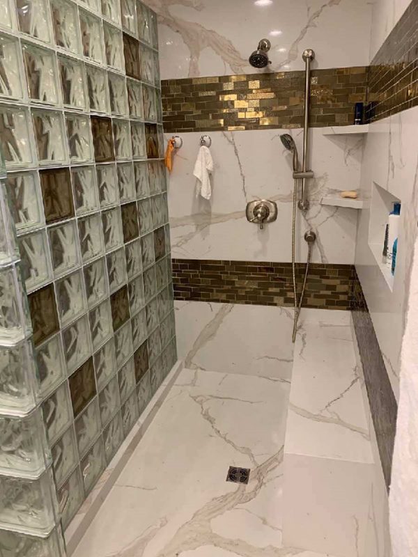 How much do prefabricated glass block shower wall kits cost Innovate