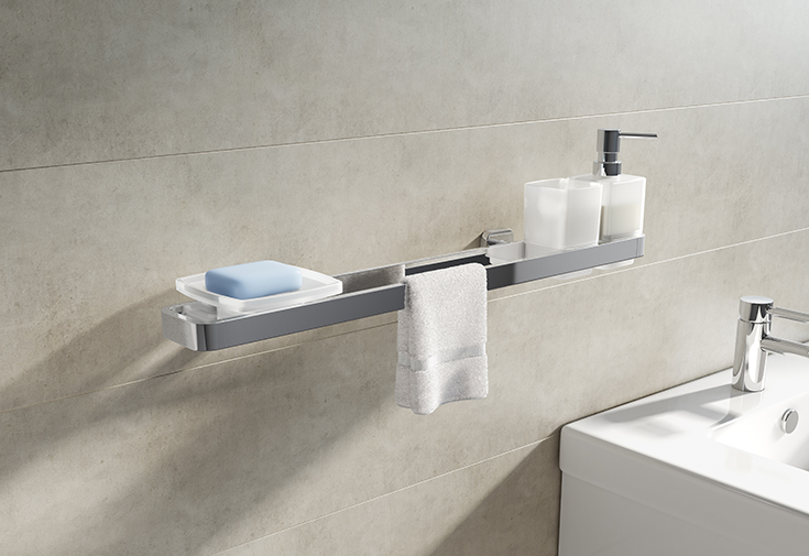 Smart small bathroom idea 11 towel bar soap dispenser shelf | Innovate Building Solutions | #BathTowel #Shower #ShowerRemodel #bathroomremodel