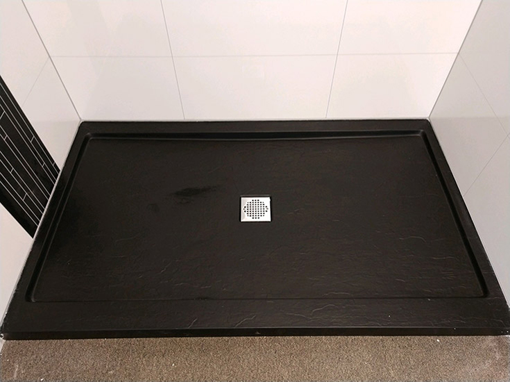 FAQ 3 matte black stone shower pan 60 x 36 size | Innovate Building Solutions | #matteblack #Showerbase #Base #Bathroomremodel