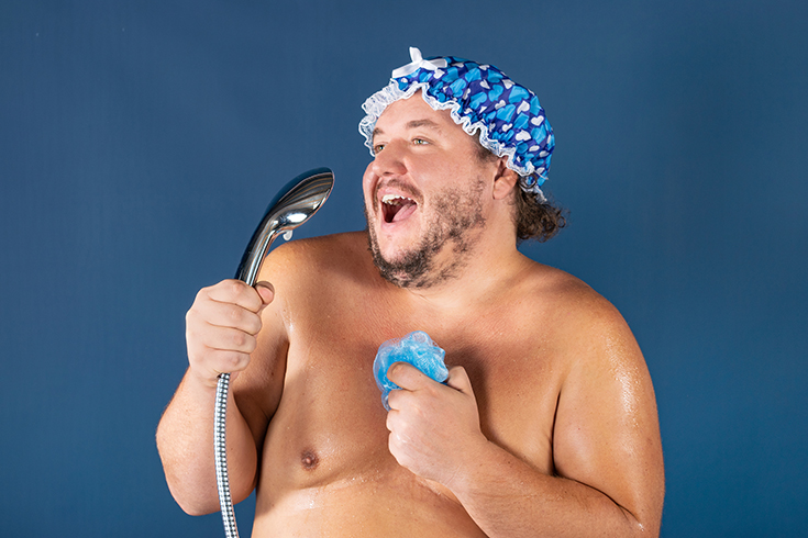 Feature 5 funny overweight guy in a shower singing | Innovate Building Solutions | #BathroomRemodel #ShowerRemodel #SingingShower 