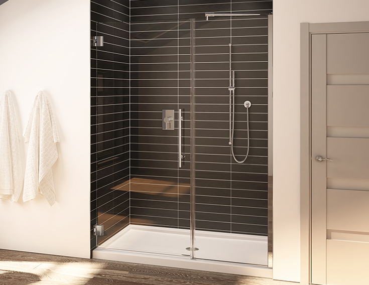 Pro 1 alcove low profile acrylic shower pan | Innovate Building Solutions #LowProfile #ShowerProfile #AcrylicShower #ShowerPan