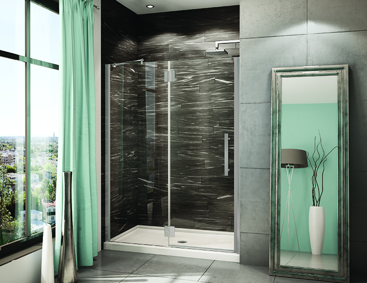 Reason 6 tall - tall thick pivoting glass shower door brushed nickel innovate building solution #tallglassdoor #Showerdoor #glassshowerenclosure