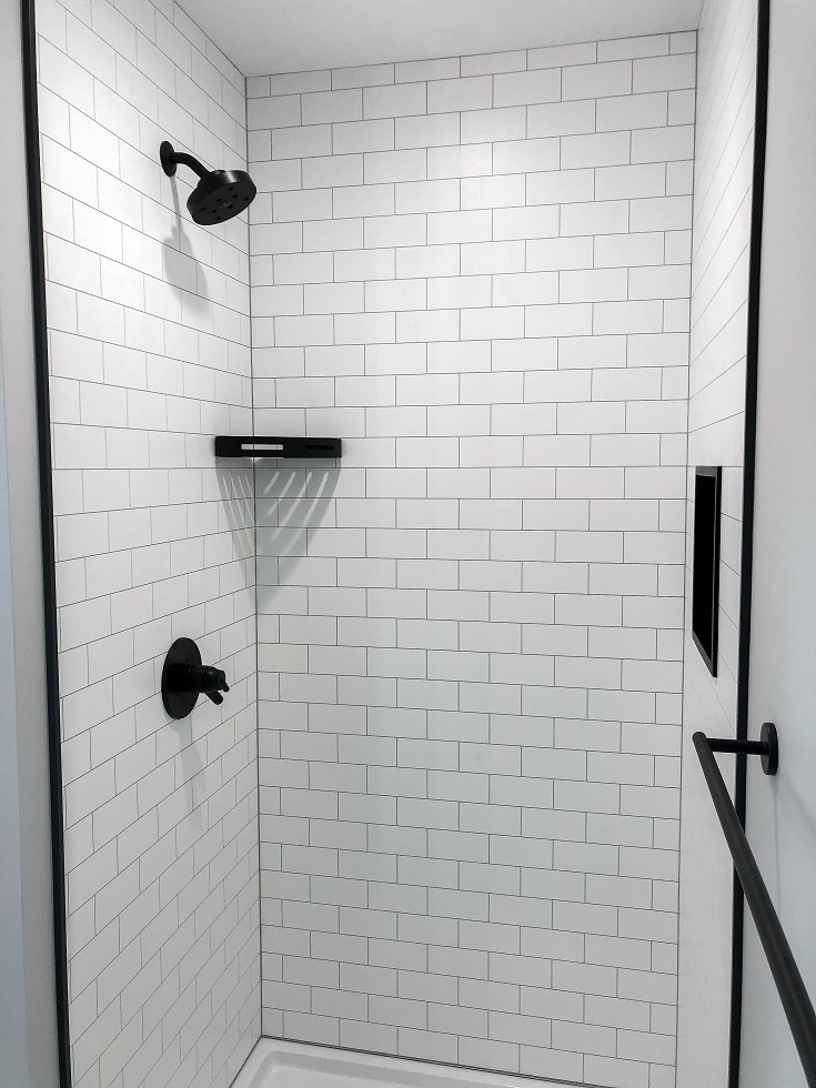 Trend 2 antibacterial laminate subway tile walli | Innovate Building Solutions #ShowerWallPanels #ShowerWalls #ShowerRemodels