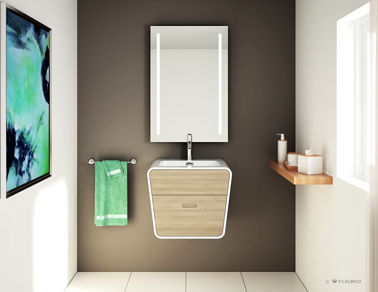 Tip 4 small bathroom wall hung vanity with doors | Innovate Building Solutions #BathroomVanity #BathroomRemodel #FloatingVanity