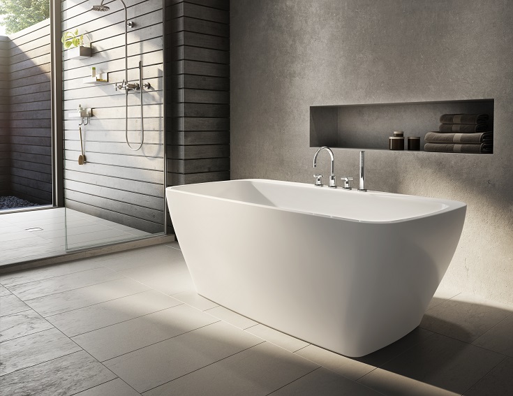 Contemporary - CON-WA-59-31-23 -small standalone curved acrylic soaking tub | Innovate Building Solutions #FreeStandingTubs #AlcoveTubs #AcrylicTubs