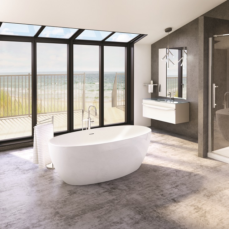 Pro 1 - freestanding tub - elegant look | Innovate Building Solutions #Tubs #BathroomRemodel #ShowertoTubConversions