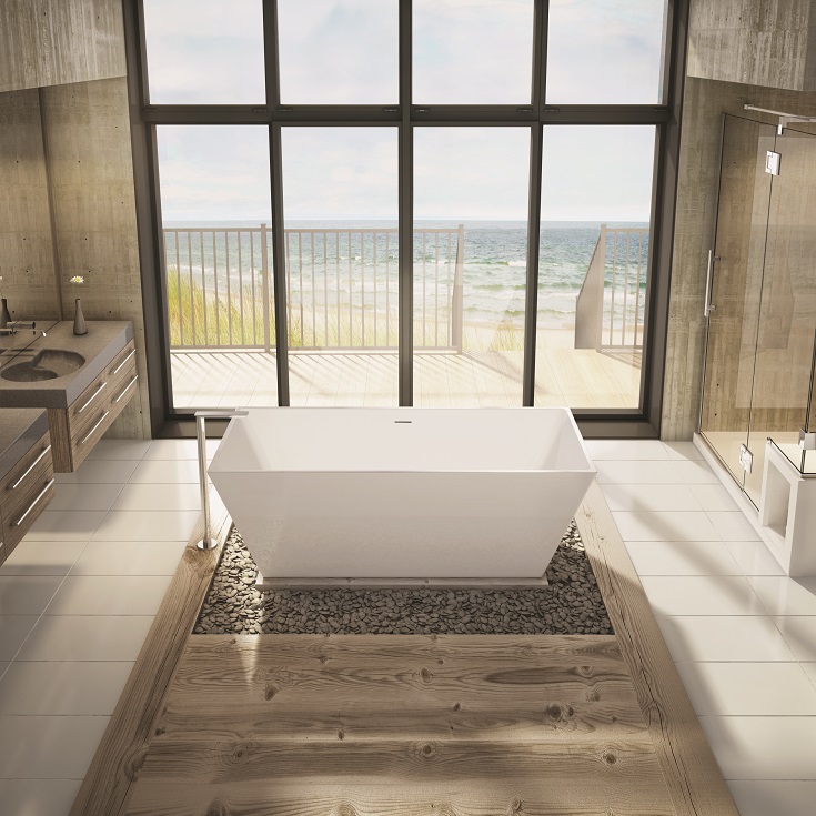 Pro 5 - freestanding tub - can be placed anywhere in bathroom | Innovate Building Solutions #Bathtubs #ShowerToBathtubConversion #BathroomRemodel