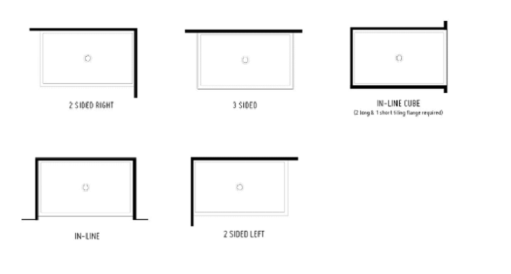 Product 13 Flexpan shower options 5 layouts in one shower pan | Innovate Building Solutions #Flexpan #ShowerPan #ShowerBase