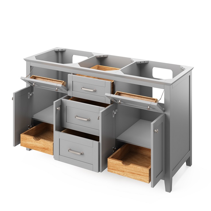 Problem 6 tip out drawers and scoop drawers in a high end vanity | Innovate Building Solutions #BathroomCabinets #BathroomDrawers #HighEndVanity