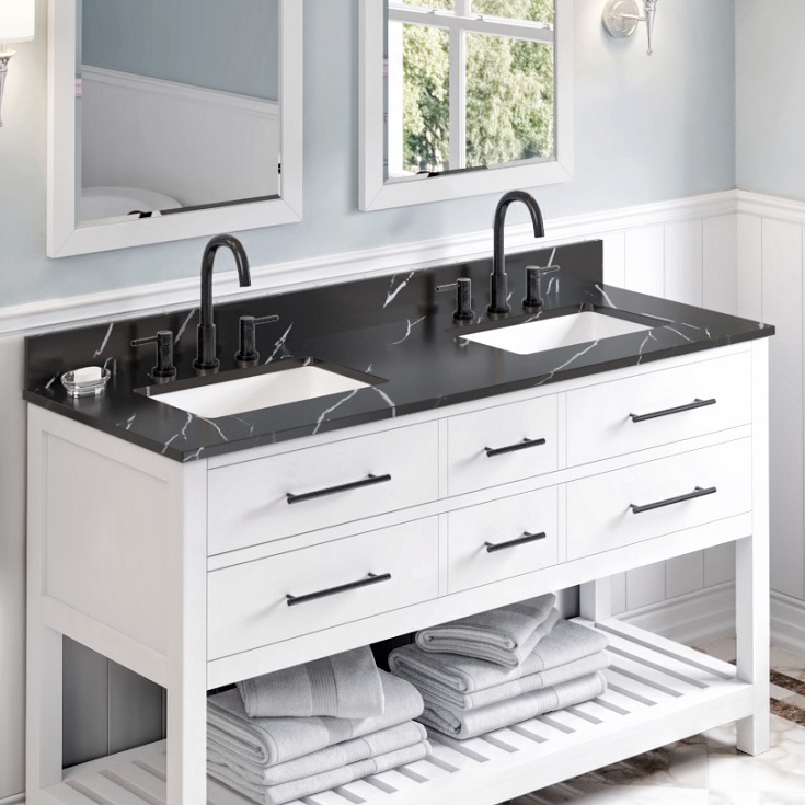 Factor 1 Option 3 Solid Hardwood Bathroom Vanity Innovate Building Solutions #VanityTop #BathroomRemodel #BathroomSink